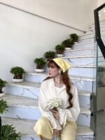 شومیز استین گره لینن - تصویر 8